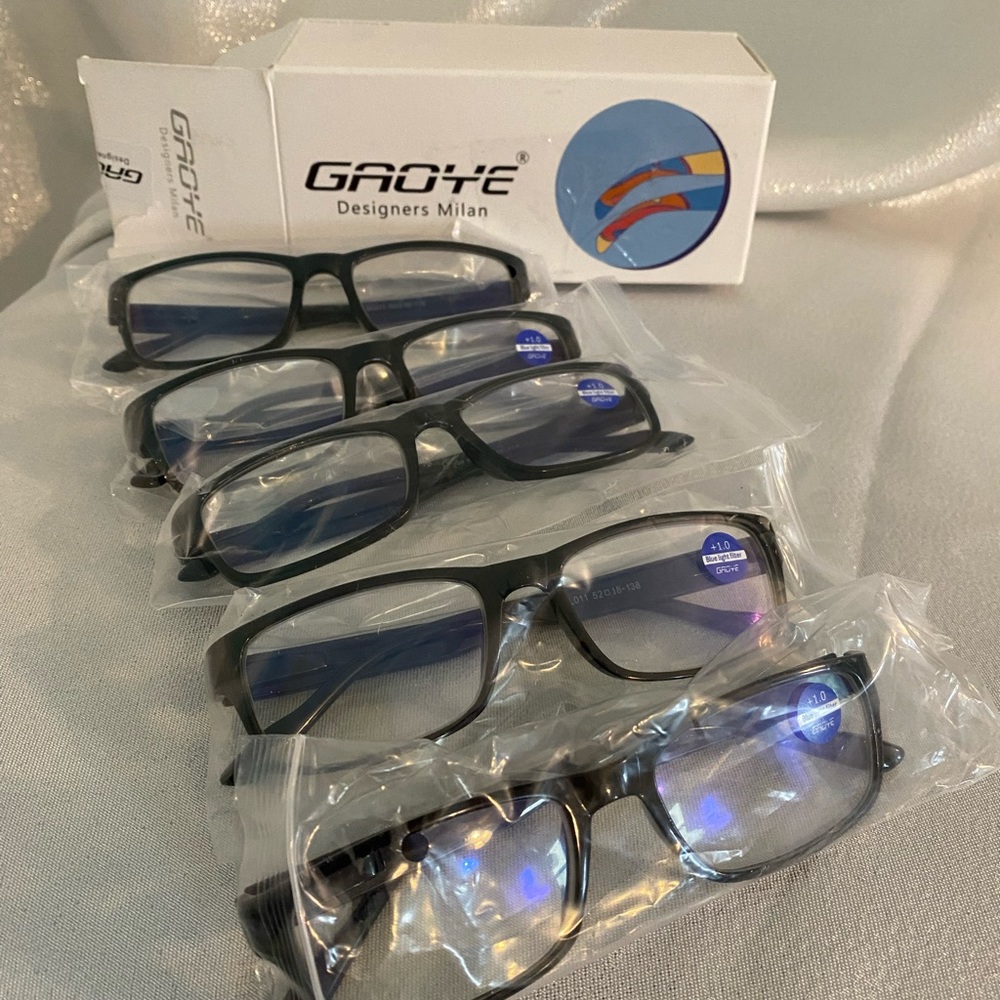 Reading glasses, blue light filter 5 pack